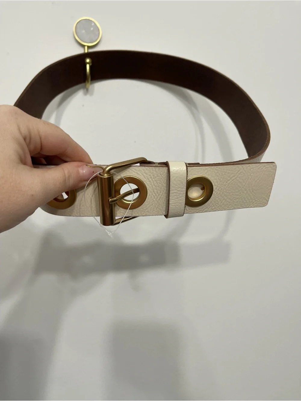 $149 AllSaints leather grommet belt